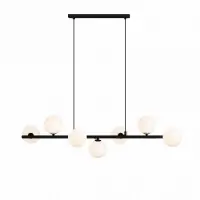 Lustră Filo K-5852, 7xG9, L91cm, metal negru, sticlă albă Ieftin