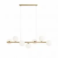 Plată sigură Lustră Ardi, 7xG9, L91cm, metal bej, sticlă albă