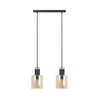 Suspensie Alto, 2xE27, L42cm, H90cm, metal negru, sticlă ambră Livrare expres