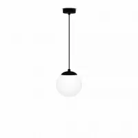 Cel mai vândut Pendul Savoy, 1xE27, D16cm, H90cm, metal negru, sticlă albă