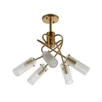 Lustra Spire KL105012, 5xE14, L52cm, H44cm, metal cupru, sticlă transparentă Ofertă limitată