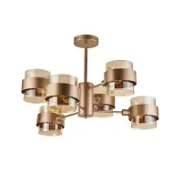Noutate Lustra Glamy KL106014, 6xE17, D60cm, H42 cm, metal auriu, sticla ambră