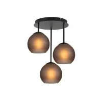 Popular Lustra Lovely KL163029, 3xE27, D34,5cm, H40,5cm, metal negru, sticla fumurie