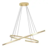Retur ușor Lustra LED Bogado, 50W, 8700 lm, CCT 2200–6500K, metal auriu, cu telecomandă inclusă