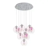 Reducere Lustră Ariscani 901922, 10xE27, sticlă iridescentă și metal crom, D64,5 cm