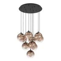 Livrare rapidă Lustră Ariscani 901926, 10xE27, sticlă cupru și metal negru, D64,5 cm