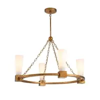 Preț redus Lustra Kristy KRISTY4-DG-OPAL, 4xE27, D83,8cm, auriu antichizat