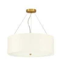 Chilipir Lustră Pearce, 5xE27, D55,9 cm, H36,7-216,3 cm, metal alamă, textil ivory