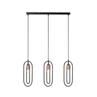 Retur gratuit Suspensie Rovier 72264, 3xE27, L 85 cm, H 150 cm, metal negru, cupru