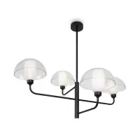 Lustră Memory MOD177PL-04B, metal negru, sticlă albă, transparentă Popular