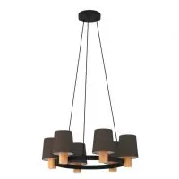 Lustra vintage Edale 43781, 6XE27, D 70 cm, negru, maro, cappuccino Ofertă specială