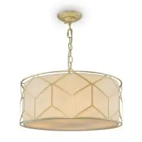 Lustră clasică Maytoni Messina, 4xE27, D 45 cm, metal auriu, abajur bej din in Plată sigură