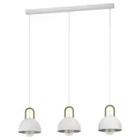 Reducere specială Lustra Calmanera 99696, L 90 cm, 3x40W E27, metal alama, alb