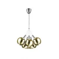 Lustra living Balls, H 149 cm, 30W LED, 3120 lumeni, finisaj crom, auriu Retur gratuit