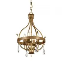 Reducere extra Lustra fier forjat cu cristale WINDSOR, auriu, H 65-215cm, 4 becuri, WINDSOR4-GOLD