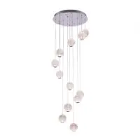 Reduceri Candelabru casa scării Esmond, H300 cm Ø51 cm, LED 56W, 3100 lm, otel crom + acril transparent