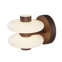 Mai ieftin Aplică Nuvem MOD497WL-L8BRK, 8W, D15cm, sticlă albă, metal maro
