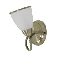 Aplică Plato, 1xE14, H22cm, L12cm, metal crom patinat, sticlă albă Retur gratuit