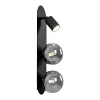 Comandă acum Aplică / Plafonieră Aries, 1xGU10 + 2xG9, L50 cm, metal negru, sticlă fumurie
