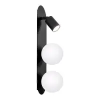 Comandă acum Aplică / Plafonieră Aries, 1xGU10 + 2xG9, L50 cm, metal negru, sticlă albă