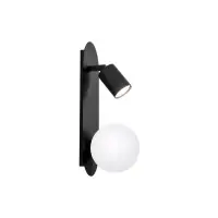 Aplică / Plafonieră Aries, 1xGU10 + 1xG9, L35 cm, metal negru, sticlă albă Preferatul clienților