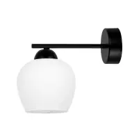 Aplică Abro, 1xE27, H19cm, metal negru, sticlă albă Comandă acum
