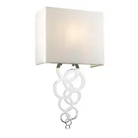 Calitate înaltă Aplica perete Rosa, 1xE27, L27cm, H52,1cm, metal crom, abajur textil alb