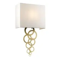 Cumpărături sigure Aplica perete Rosa, 1xE27, L27cm, H52,1cm, metal alamă, abajur textil alb