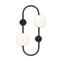 Aplica design Galilei AP2, l 28 cm L 45 cm, 2xG9, sticla alba, metal negru Ofertă
