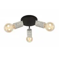 Ofertă limitată Plafonieră Simply PL3 KL163010, D 35 cm, 3xE27, metal negru, crom, ciment gri