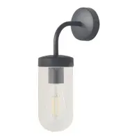 Aplica pentru exterior sau pentru baie Yago 3310, 1xE27, H 32,5 cm, metal negru mat, sticlă transparentă Preț redus