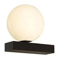 Retur gratuit Aplica baie sau exterior Ruby, L 17,5 cm H 15 cm, IP44, metal negru mat, sticlă alb opal
