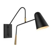 Lichidare de stoc Lampa de perete cu brat oscilant Simon 1, H 43,9 cm, 1 x E27, alama/negru, FE-SIMON1