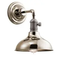 Aplică Cobson, nichel, H 24,6 cm, IP44, 1 bec E27, KL-COBSON1-PN Popular