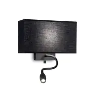 Lampă de citit Hotel Ap2 All Black cu lumină de ambient și Întrerupător cu doua faze separate, negru, 2 becuri, 1x3W-LED, alb cald, 45 lumeni Popular