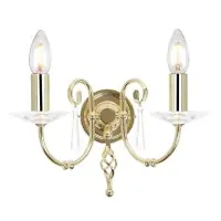 Aplică Aegean AG2-POL-BRASS, 2xE14, H 22 cm, alamă Popular