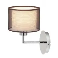 Livrare rapidă Lampă citit perete Anastasia, tip hotel, H 28 cm, crom/maro