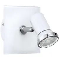 Aplica/Plafonieră baie Tamara 1, 1x3,3W GU10-LED, 240 lumeni, L 120 mm, IP44, metal alb, crom Ofertă specială