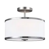 Vezi acum Semi-Plafoniera baie si bucatarie Feiss Prospect Park, nichel-crom, E27, 2x60W, FE-PROSPECT-PARK-SF