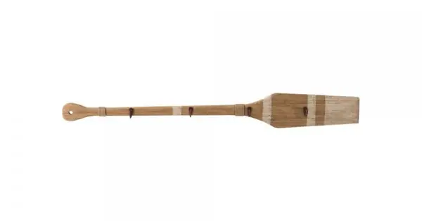 Bestseller Cuier 4 Cârlige Vâslă Lemn Paulownia Natural - Alb