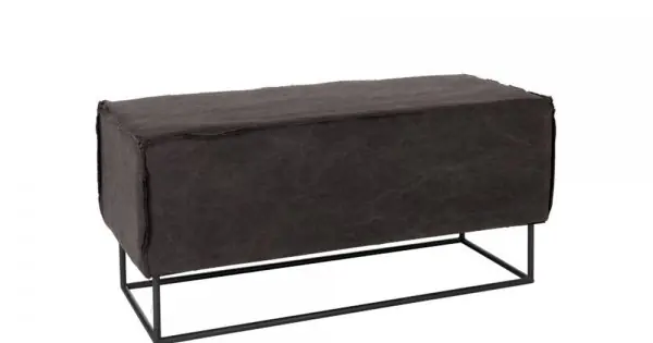 Banchetă Material Textil + Metal Gri - Negru Reducere