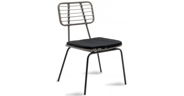 Bestseller Scaun dining cu perna Naoki, ratan gri, H.85 cm, 140-000014