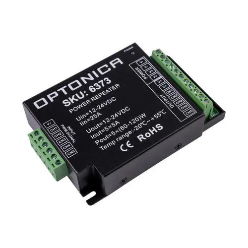 Amplificator banda led 12-24VDC 5A*CH, maxim 25A 300W/600W(12V/24V) Ofertă de sezon