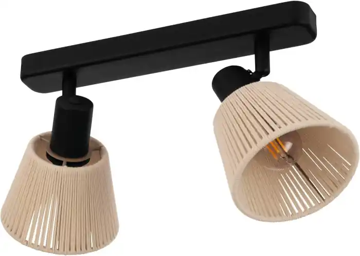 Aplica/Plafoniera EGLO Seagard 44139 E14 2X40W 220-240V,50/60Hz L 300mm x l 115mm x H 135mm otel negru tesatura crem IP20 Bestseller
