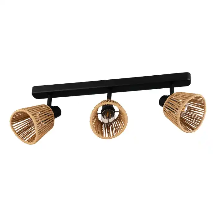 Aplica/Plafoniera EGLO Keelby 44131 E14 3X40W 220-240V,50/60Hz L 520mm x l 45mm x H 140mm otel negru hartie natur IP20 Bestseller