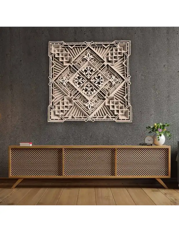 Bestseller Exkluzívny obraz na stenu mandala 3D štvorec - KREJDER