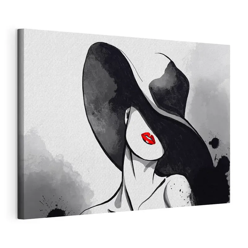Bestseller Tablou pe pânză Femeie purtând o pălărie (SKU s37745)