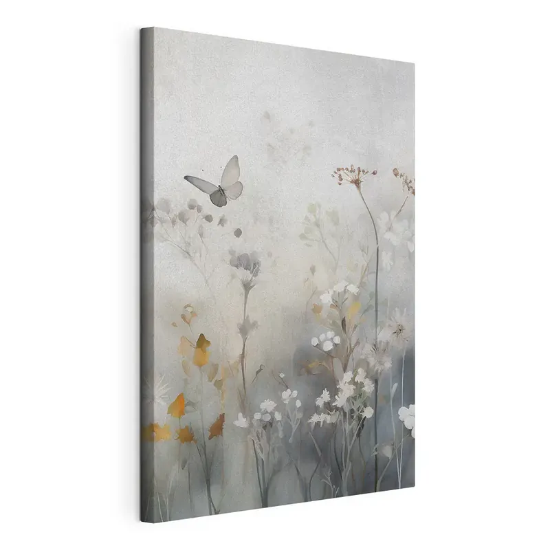 Popular Tablou pe pânză Tablou pe pânză Fluture zburând deasupra florilor (SKU s46898)