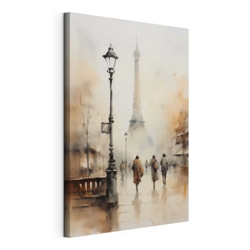 Bestseller Tablou pe pânză Tablou pe pânză Acuarelă reprezentând oameni care merg pe trotuar (SKU s45931)