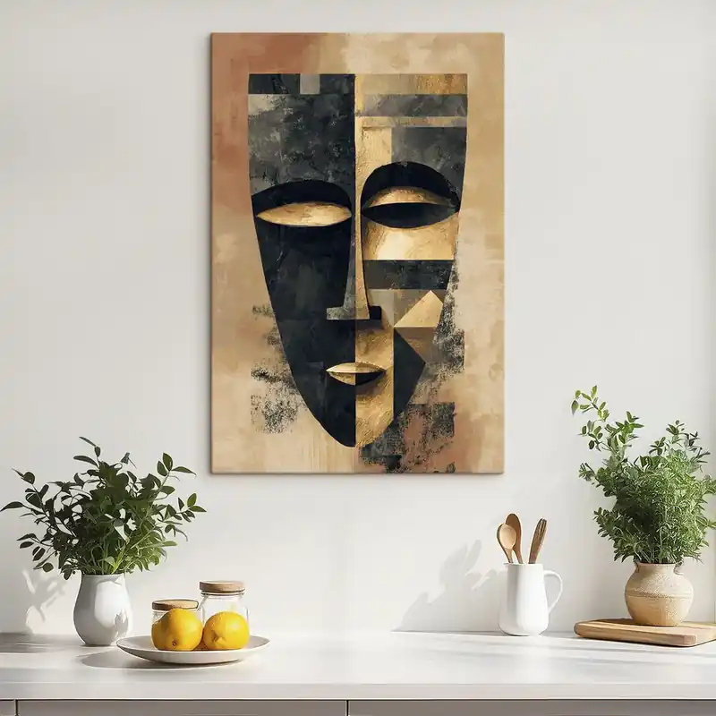 Bestseller Tablou pe pânză Tablou pe pânză Chip abstract în nuanțe contrastante (SKU s48248)